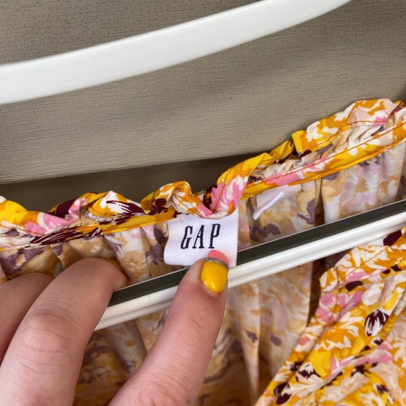 GAP Mustard Floral Long Sleeve Blouse - Women’s Size L - Picture 4 of 10